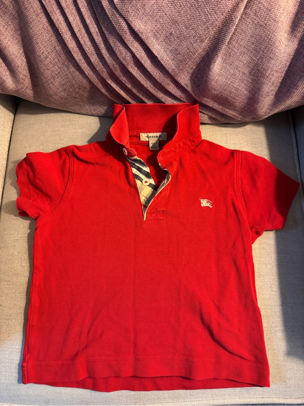 Burberry Kids Red Polo Shirt
